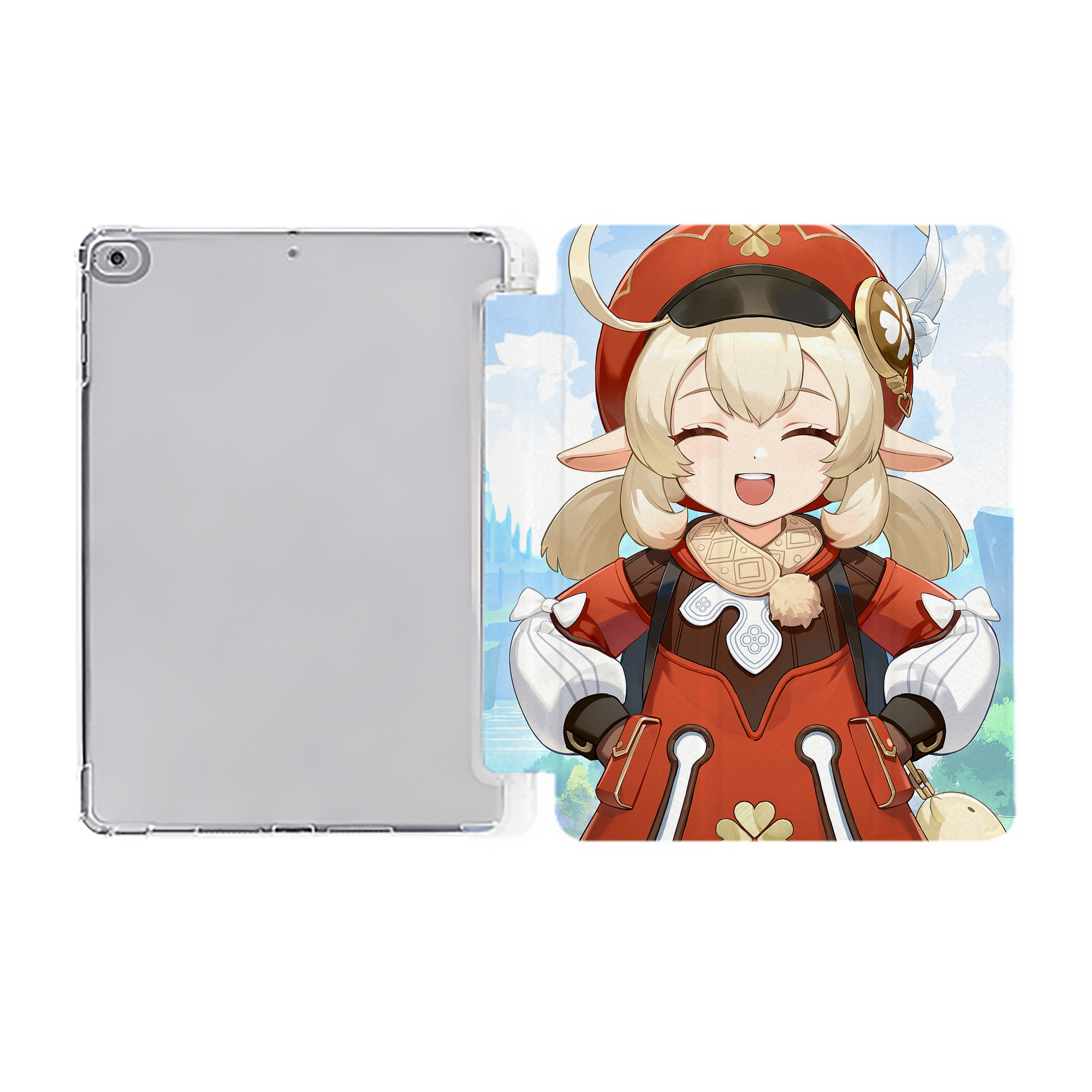 げんし神 genshin IPad ケース ペン収納付き 三つ折りスタンド PUレザー×シリコン 対応機種9.5/10.5/10.9インチ